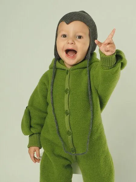 Reiff Reiff Gestrickte Baby Teufelsmütze mit Bindebändchen, Fels, – Produktbild 1 von 4