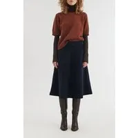 Basic Apparel Basic Apparel Midi-Cord-Rock MILLU in A-Linie aus Bio-Baumwolle, Blau (india-ink), – Produktbild 1 von 1
