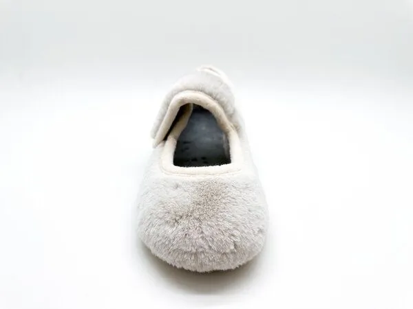 thies Veganer Hausschuh "thies ® Rec Fur Ballerina" aus ultraweichem, recyceltem Fell, fair produziert, Off white, – Produktbild 4 von 4