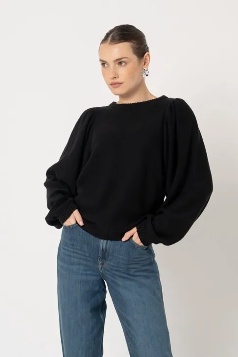 Lovjoi LOVJOI Damen vegan Pullover Kylindra Schwarz, Schwarz, – Produktbild 2 von 2