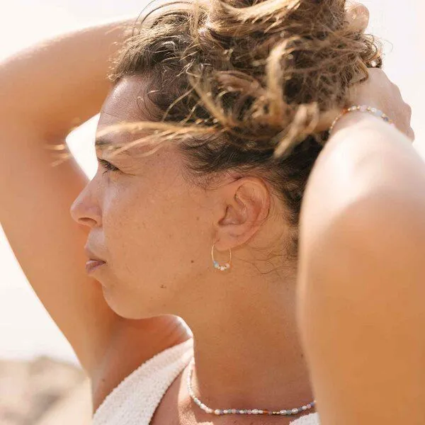fejn jewelry fejn jewelry Ohrringe 'summer pearl' mit Süsswasserperlen und Halbedelsteine, Gold, – Produktbild 2 von 2
