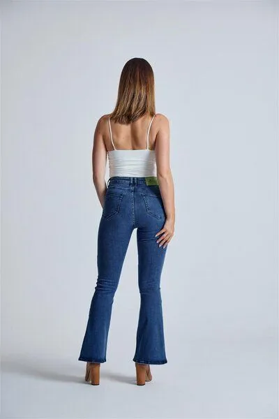 Flax and Loom Flax and Loom Schlaghose Skinny Fit Modell: Mavis, Azure (blau), – Produktbild 5 von 5