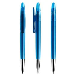 prodir prodir® Drehkugelschreiber DS 5 mit polierter Metallspitze, blaue Mine, blau transparent – Produktbild 1 von 1