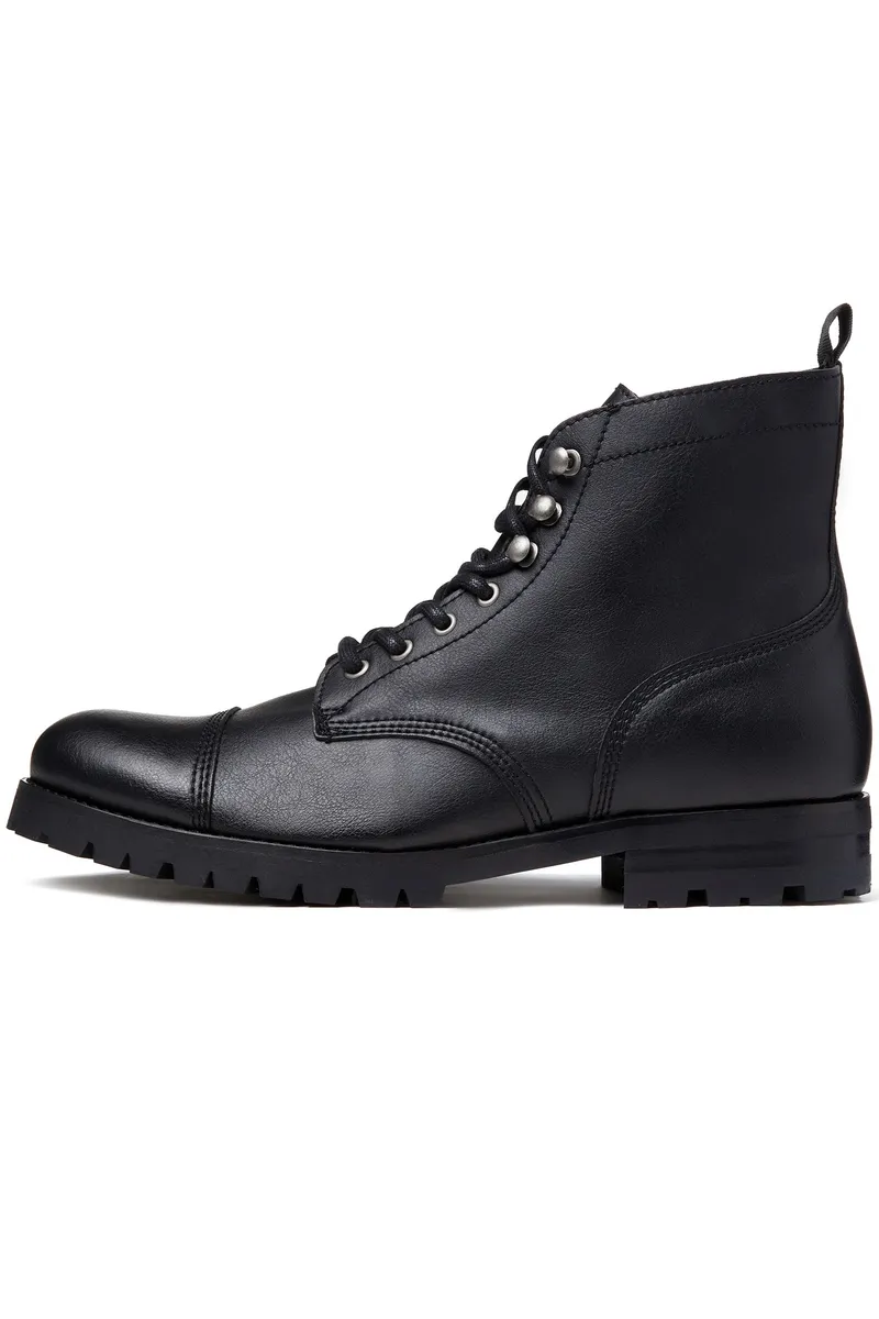 Will's Vegan Store Will's Vegan Store Herren vegan Arbeitsstiefel Herren Wide Fit Schwarz, Schwarz, – Produktbild 1 von 2