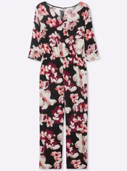sheego Jumpsuit schwarz-koralle-bedruckt – Produktbild 1 von 1