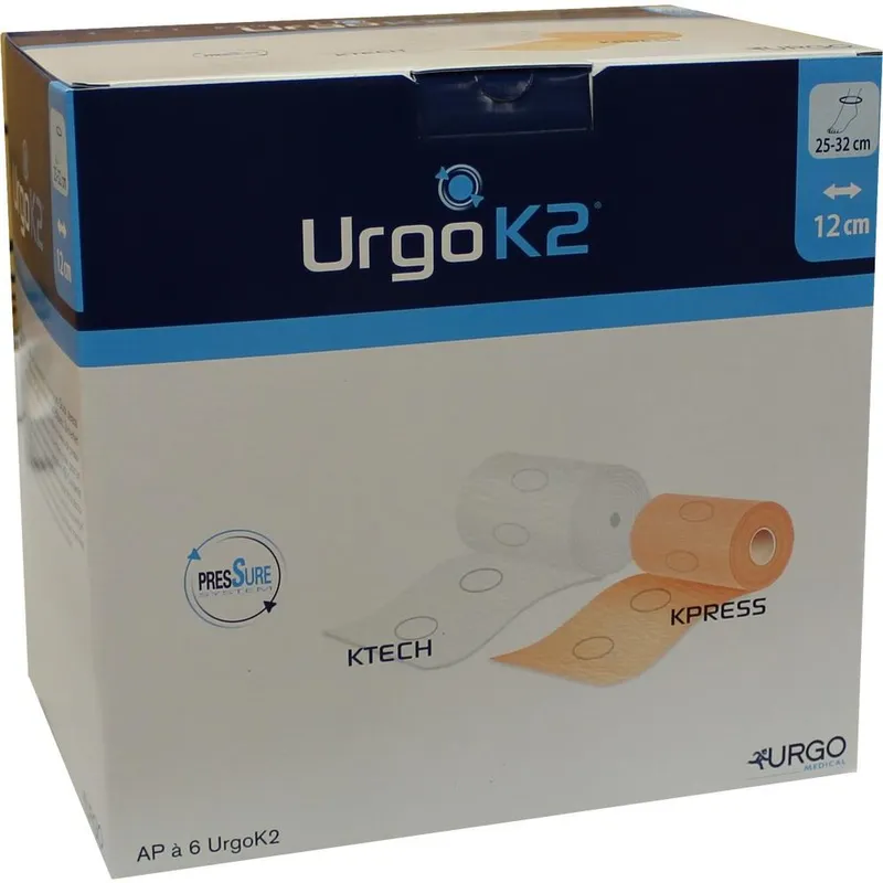 Urgo URGOK2 Kompr.Syst.12cm Knöchelumf.25-32cm 6 St Binden – Produktbild 1 von 1