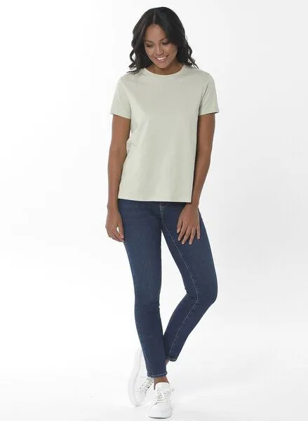 ORGANICATION ORGANICATION Damen Basic T-Shirt aus Bio-Baumwolle, Grün(soft green), – Produktbild 2 von 4