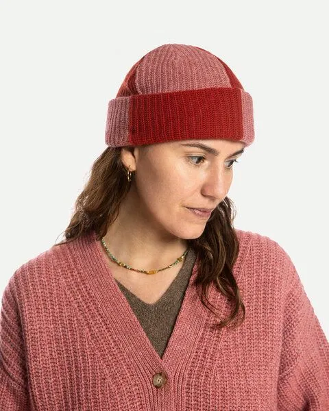 MATONA Matona Fischermütze | Fisherman Beanie | aus Wolle und Baumwolle | GOTS-zertifiziert, Rose - cranberry, – Produktbild 1 von 4