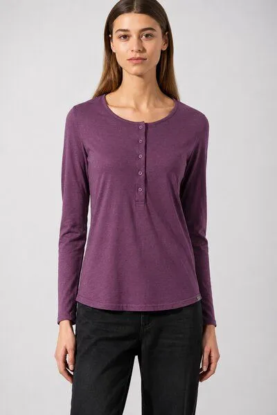 HempAge HempAge Damen Longsleeve Hanf/Bio-Baumwolle, Purple, – Produktbild 2 von 4