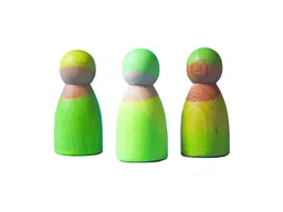 Grimms Grimms Neonfreunde aus Holz 3-teilig, bunt lasiert grün Durchmesser 3 cm, Höhe 6,5 cm – Produktbild 1 von 1