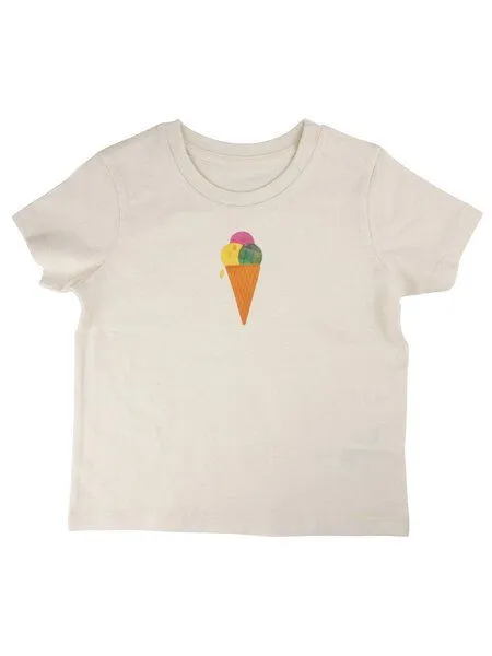 MelaDi Meladi Kinder Baby-Shirt aus Biobaumwolle - Eiscreme auf Natural Raw – Produktbild 1 von 4