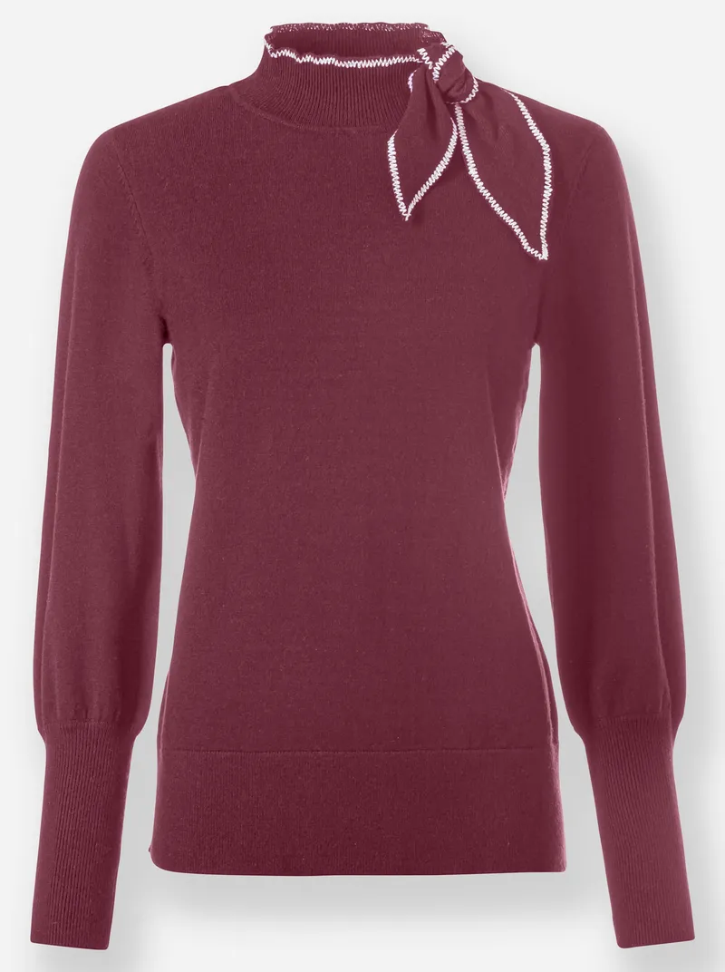heine Stehkragenpullover bordeaux, Bordeaux, – Produktbild 1 von 2