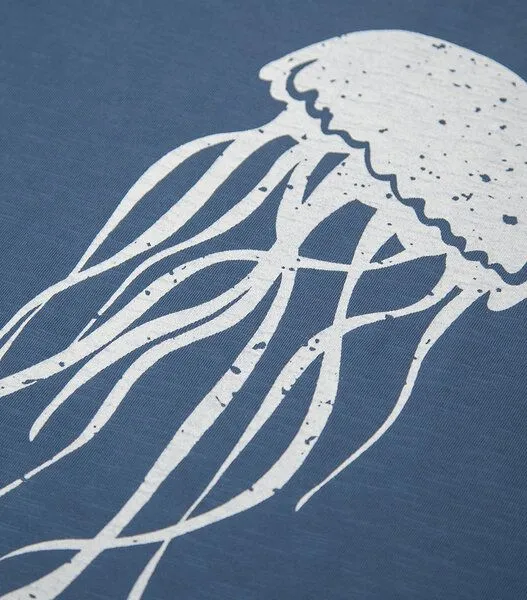 päfjes päfjes Qualle Jellyfish - Männer T-Shirt - Fair gehandelt aus Baumwolle Bio - Slub Blau, Blau, – Produktbild 3 von 3