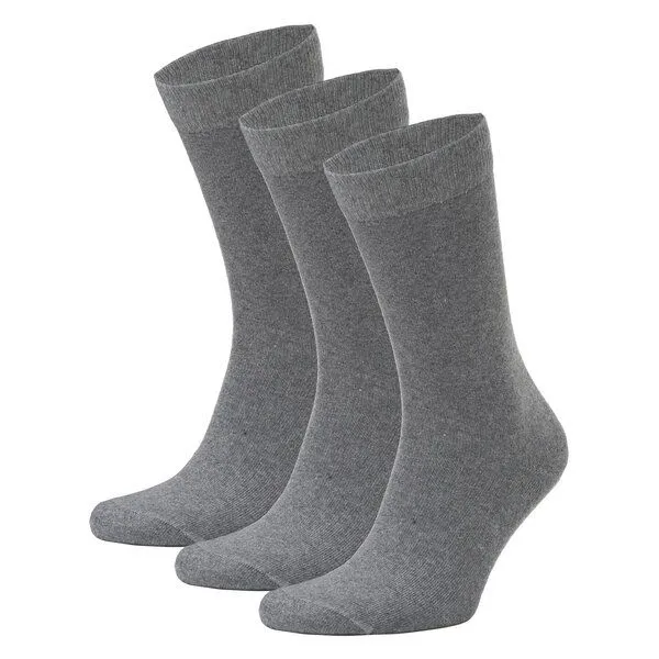 Opi and Max Opi and Max 3 Paar Bio-Baumwollsocken (98%) GOTS-zertifiziert, Grau melange, – Produktbild 1 von 3