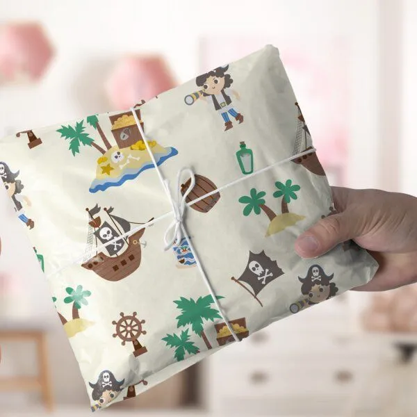 Fines Papeterie Fines Papeterie 3m Geschenkpapier Piraten für Kinder auf Rolle 300x47 cm – Produktbild 2 von 3