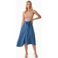 ORGANICATION ORGANICATION Rock aus TENCEL Lyocell und Leinen, Blau(light navy), – Produktbild 1 von 1