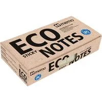 Memo 6 memo Recycling-Haftnotizen 100 Blatt 75 x 75 mm, pastellgelb im Recyclingkarton – Produktbild 1 von 1