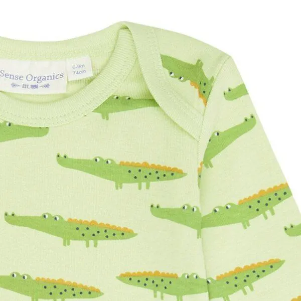 Sense Organics sense-organics Baby Body Langarm *Kroko grün* Gots & Fairtrade I Sense Organics – Produktbild 2 von 2