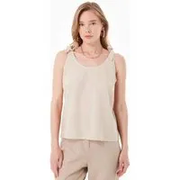 ORGANICATION ORGANICATION Top aus Bio-Baumwolle und Leinen, Beige/off white, – Produktbild 1 von 1