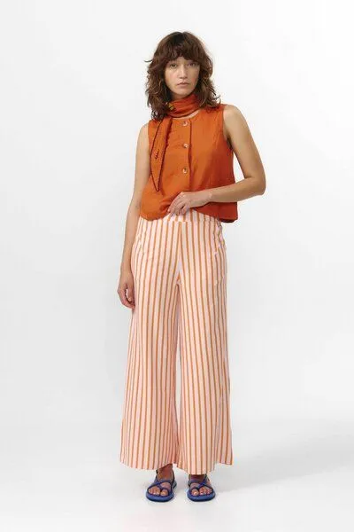 SUITE13LAB Suite13lab Damen-Weithose PALAU gestreift, Orange, – Produktbild 2 von 4