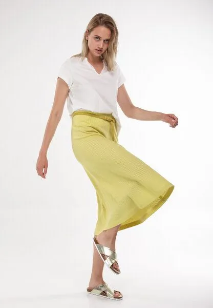 Alma & Lovis Alma & Lovis Maxirock aus feinem Rippen-Jersey | Rib Skirt, Lime (gelb), – Produktbild 1 von 4
