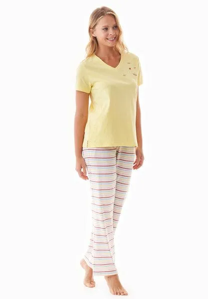 ORGANICATION ORGANICATION TRINNITY | Pyjama-Set aus Bio-Baumwolle, Yellow, – Produktbild 2 von 4