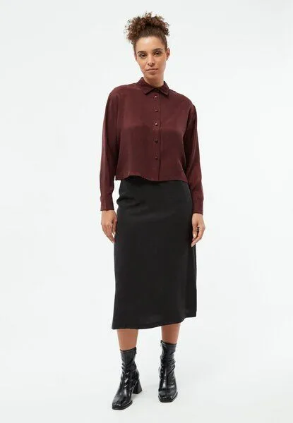 Givn Berlin Givn Berlin Kurze Bluse GBSAVANNAH aus TENCEL, Wine red (tencel), – Produktbild 3 von 4