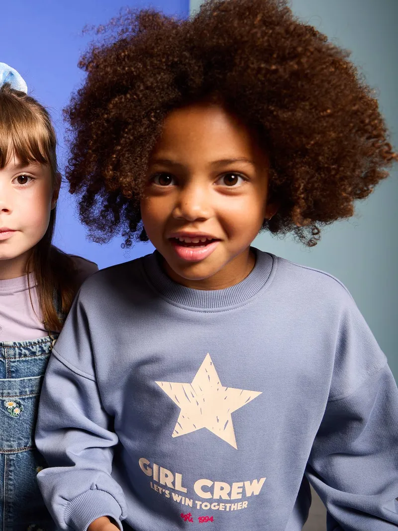 Vertbaudet Sweatshirt Mädchen, Blau chambray, – Produktbild 2 von 4