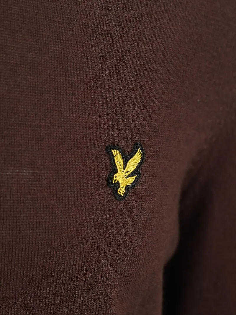 Lyle and Scott Lyle & Scott Half Zip Pull Merino Wolle Espresso - Größe XL, Braun, – Produktbild 2 von 4