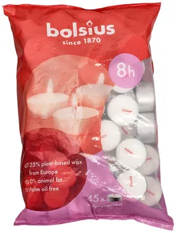 Bolsius Teelicht Bolsius Teelichter 45er Beutel weiß – Produktbild 1 von 1
