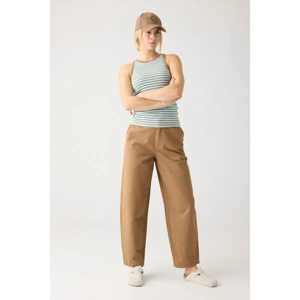 KnowledgeCotton Apparel KnowledgeCotton Apparel CHLOE Barrel Mid-Rise Twill Chino - GOTS/Vegan, Beige (tuffet), – Produktbild 1 von 2