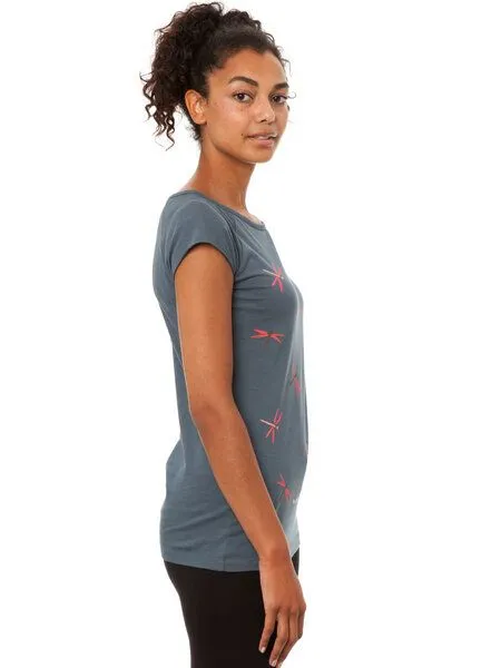 FellHerz FellHerz Damen T-Shirt Libellenmädchen Bio Fair, Thundercloud (blau), – Produktbild 3 von 4