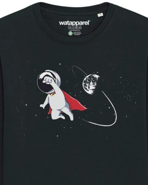 watapparel watapparel Sweatshirt Unisex Superastronaut, Black, – Produktbild 3 von 3