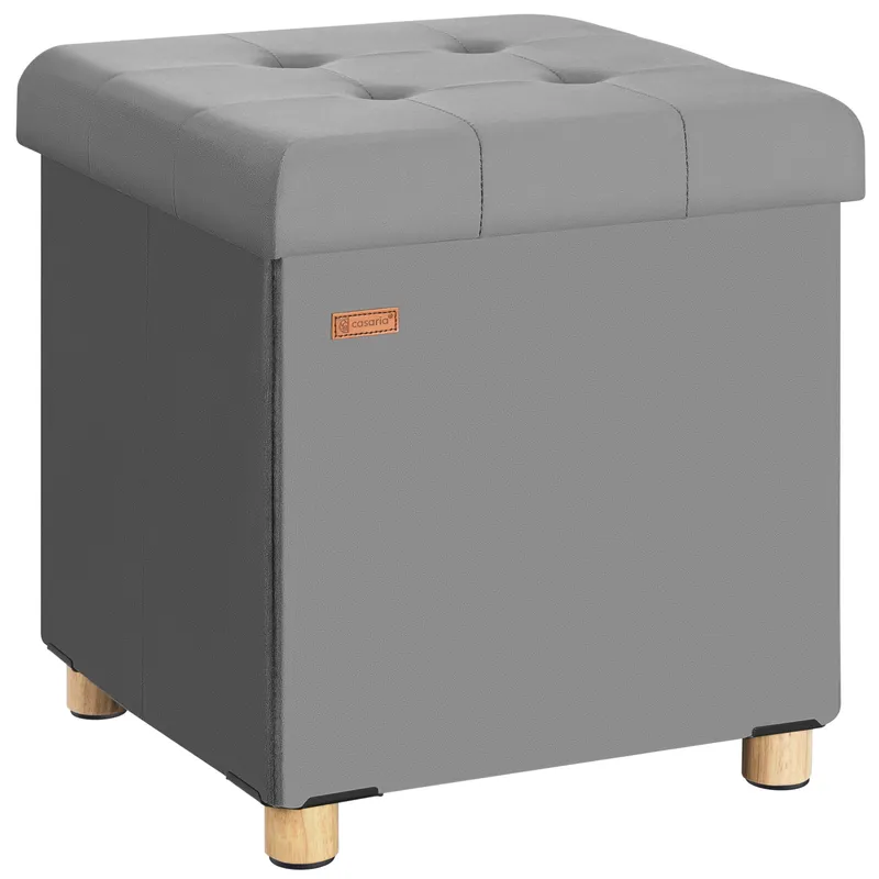 Casaria® Sitzhocker Anthrazit Samt 42x38x38cm faltbar – Produktbild 1 von 2
