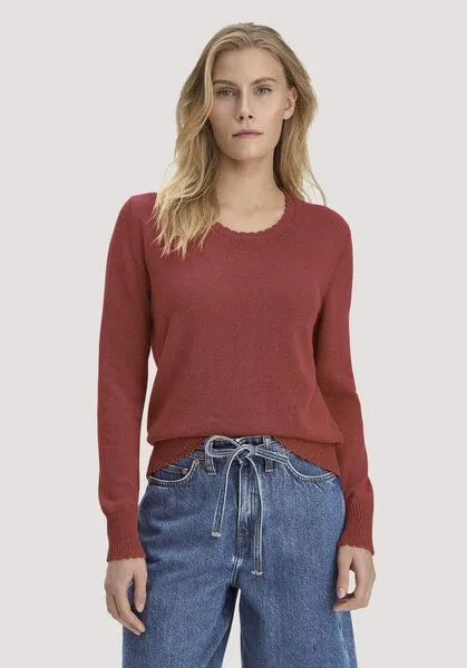 hessnatur hessnatur Strick Pullover Relaxed aus Leinen mit Bio-Baumwolle und LENZING ECOVERO, Terrakotta, – Produktbild 1 von 4