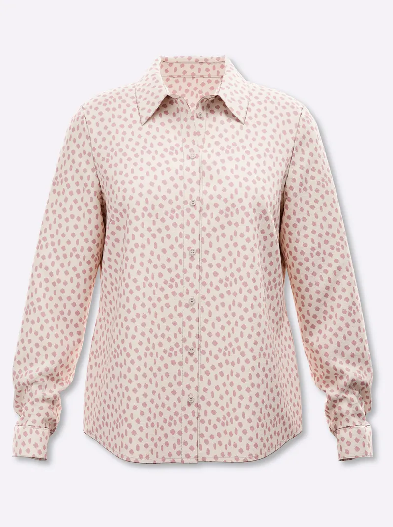 heine Hemdbluse champagner-hortensie-bedruckt, Champagner-hortensie-bedruckt, – Produktbild 1 von 2