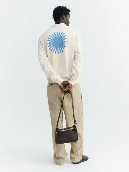 thinking mu thinking mu Herren Sweatshirt - Sol Contrast Leon Sweatshirt, Pannacota (offwhite), – Produktbild 3 von 3