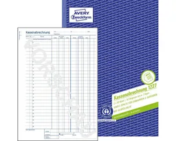 Avery Zweckform Avery Zweckform Formularblock 1227 1227 Kassenabrechnung - MwSt.-Spalte A4 Recycling Blaupapier 2x 5 – Produktbild 1 von 1