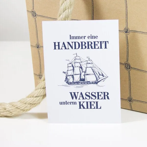 Bow & Hummingbird Bow & Hummingbird Postkarte Wasser unterm Kiel – Produktbild 1 von 2