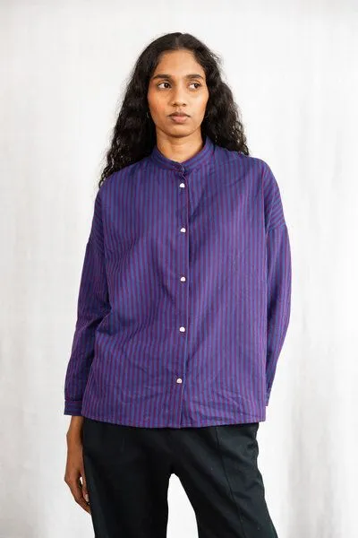 Jyoti - Fair Works Jyoti - Fair Works Baumwoll Bluse Hawali, Streifen, – Produktbild 3 von 4