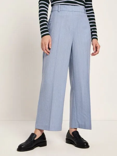 LANIUS LANIUS Verkürzte Hose aus Bio-Schurwolle, Light blue melange, – Produktbild 2 von 4