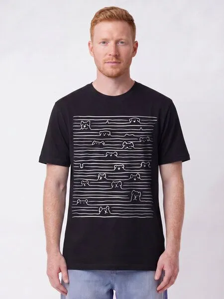 watapparel watapparel T-Shirt Unisex Doodle Dogs, Black, – Produktbild 2 von 2