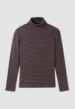 recolution Recolution Damen vegan Langarmshirt Liatris Stripes In Dark Grape – Produktbild 1 von 1