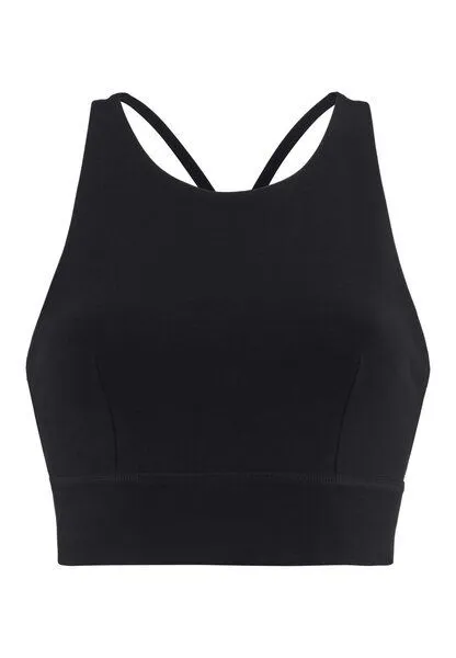 hessnatur hessnatur Bustier Fitted Highneck ACTIVE LIGHT, Schwarz, – Produktbild 3 von 4