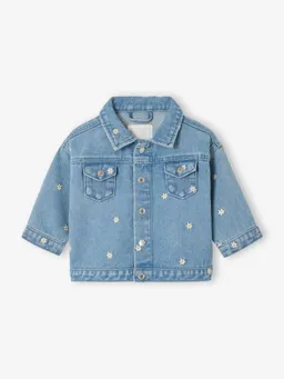 Vertbaudet Baby Jeansjacke mit Gänseblümchen-Stickerei – Produktbild 1 von 1