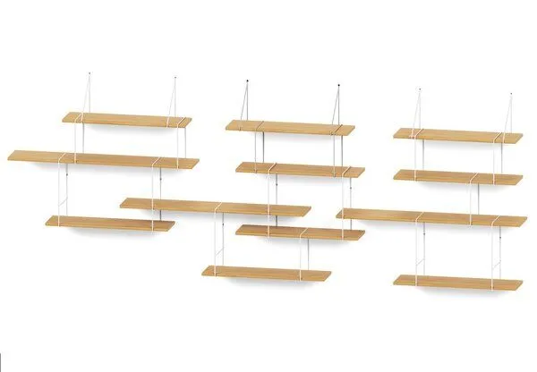 Hausen Hausen Wandregal LINK Trio shelf oak / white, Brown, – Produktbild 2 von 2