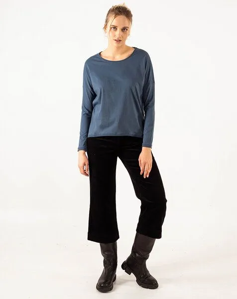 Alma & Lovis Alma & Lovis Oversized Langarmshirt aus Bio-Baumwolle | Loose Shirt, Blau, – Produktbild 3 von 4