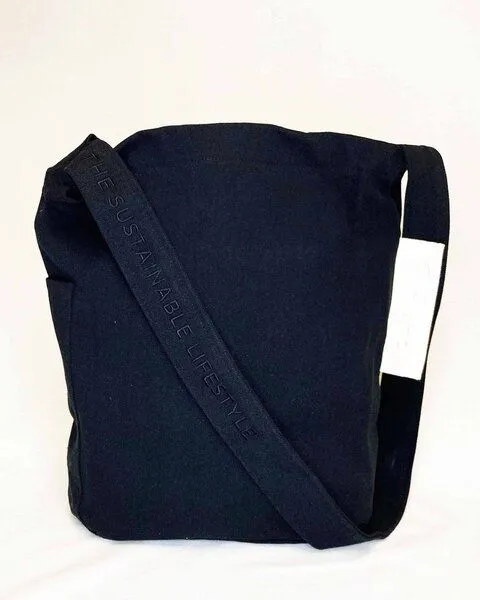 TINTOK TINTOK Mira Canvas Tasche 100 % Bio-Baumwolle GOTS-zertifiziert, Jet black, – Produktbild 3 von 4