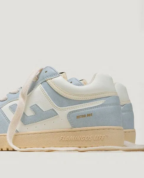 Flamingos Life Flamingos' Life Damen Sneaker Vegan - retro 86's - aus nachhaltigen und veganen Materialien, Fog vanilla (hell blau), – Produktbild 3 von 4