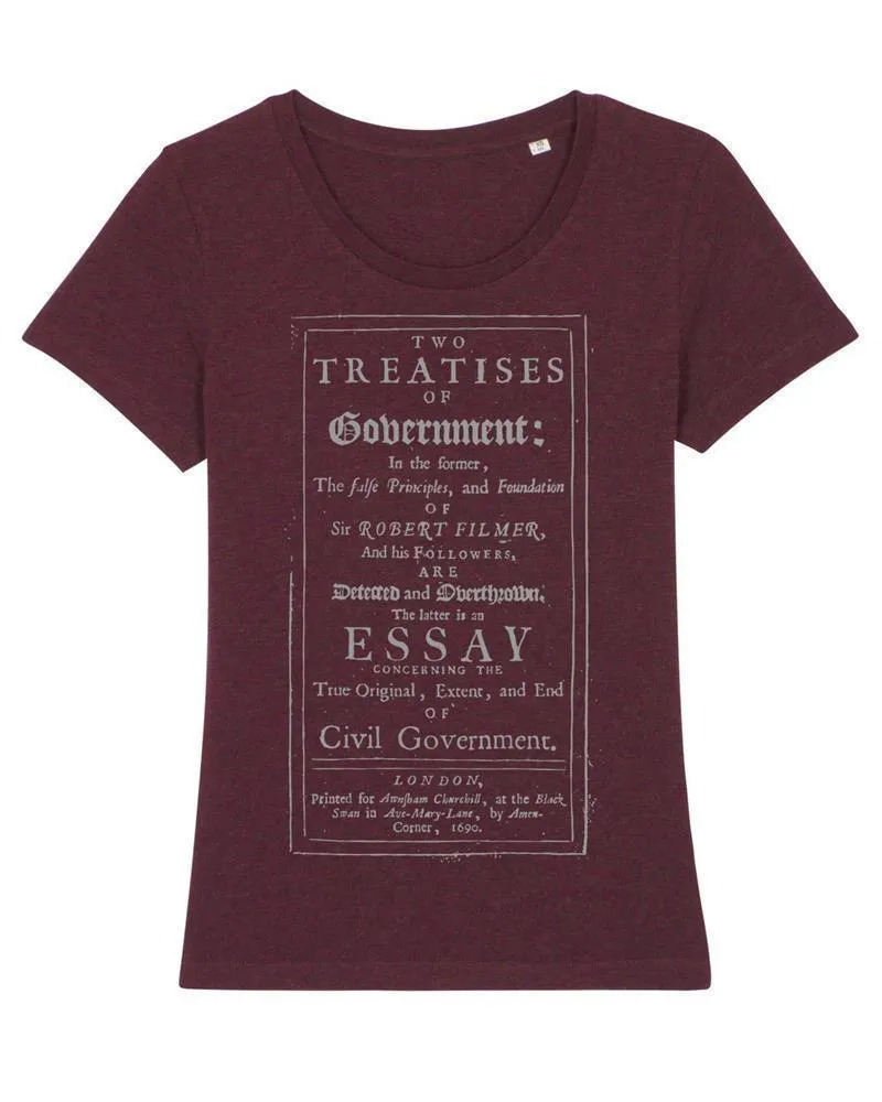 UNIPOLAR UNIPOLAR Politik T-Shirt Gesellschaftsvertrag, Heather grape red, – Produktbild 1 von 1